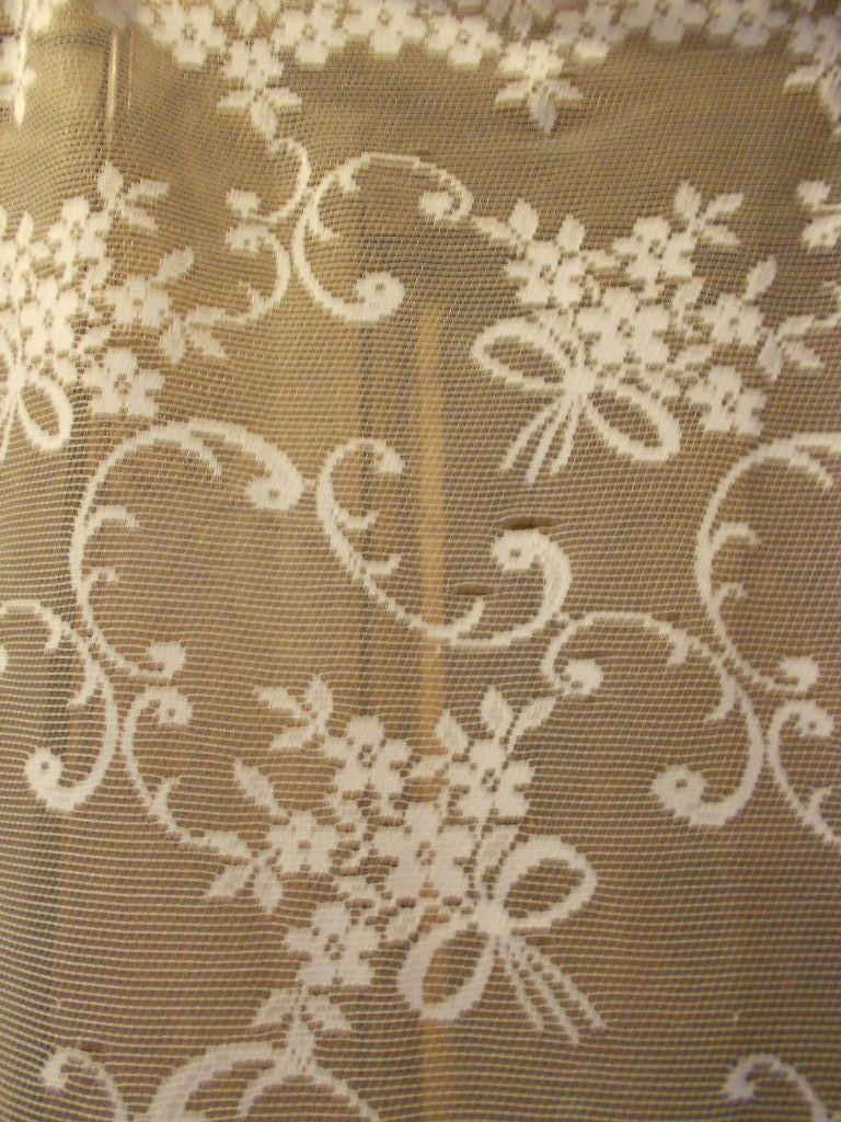   country chic Vintage French Motif curtain front door panel drape net
