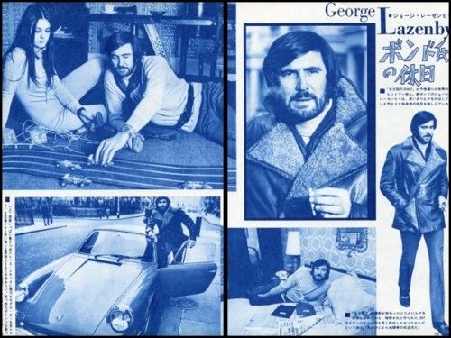 George Lazenby James Bond 1970 Vintage JPN Pinup 8x11 2 Sheets MA W