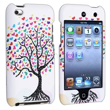 Love Tree Hearts White Hard Case Cover for iPod Touch 4th Gen 4G 4