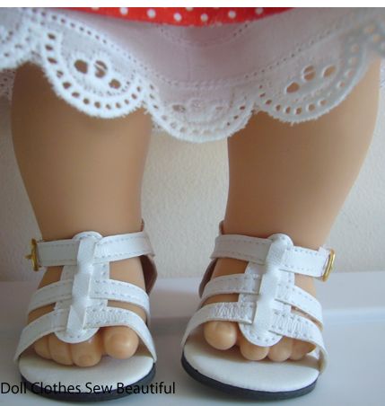 Doll Clothes Fits Bitty Baby White Gladiator Sandals