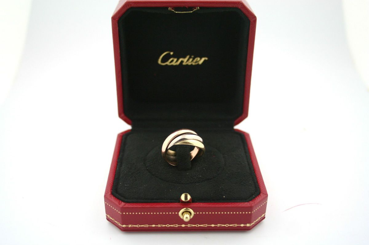 Cartier 18kt Tricolor Gold Trinity Rolling Ring