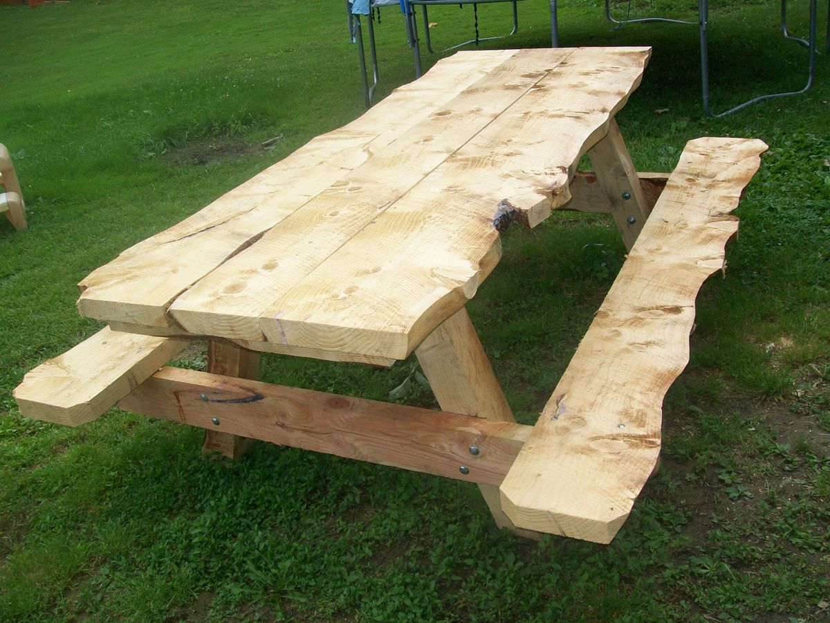 Rough Cut Lumber 6ft Picnic Table