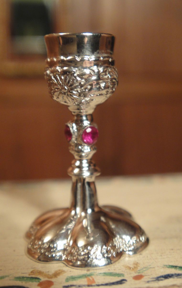 Harry Smiths Sterling Silver Jeweled Sterling Silver Chalice Signed