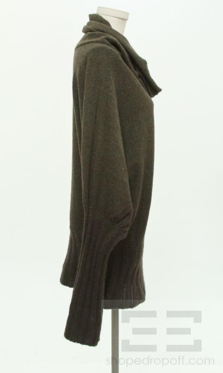 Henry Beguelin Green Brown Ombre Knit Funnel Neck Sweater