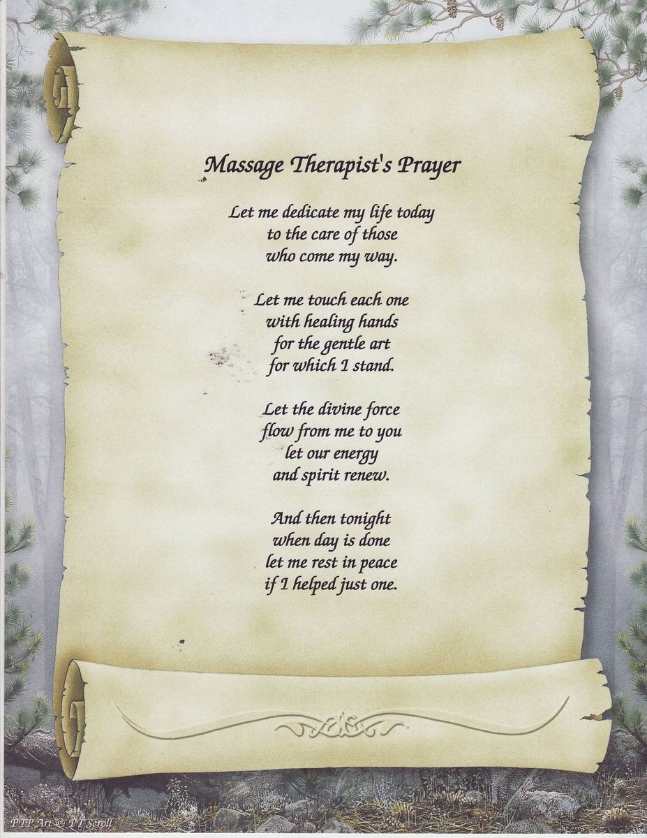 Massage Therapist Prayer Personalized Poem Name Print