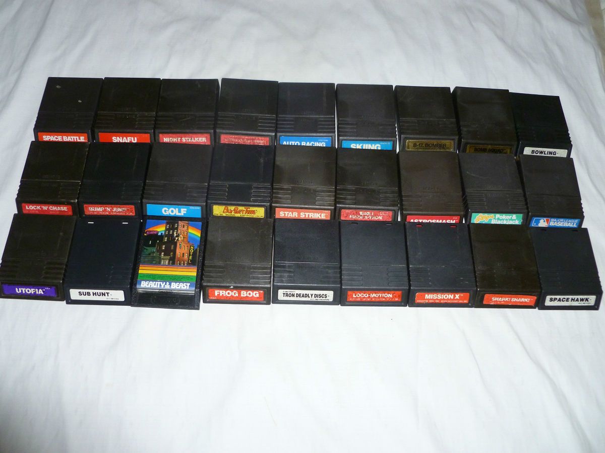 INTELLIVISION GAME LOT ADVANCED DUNGEONS DRAGONS BURGERTIME TRON MAZE