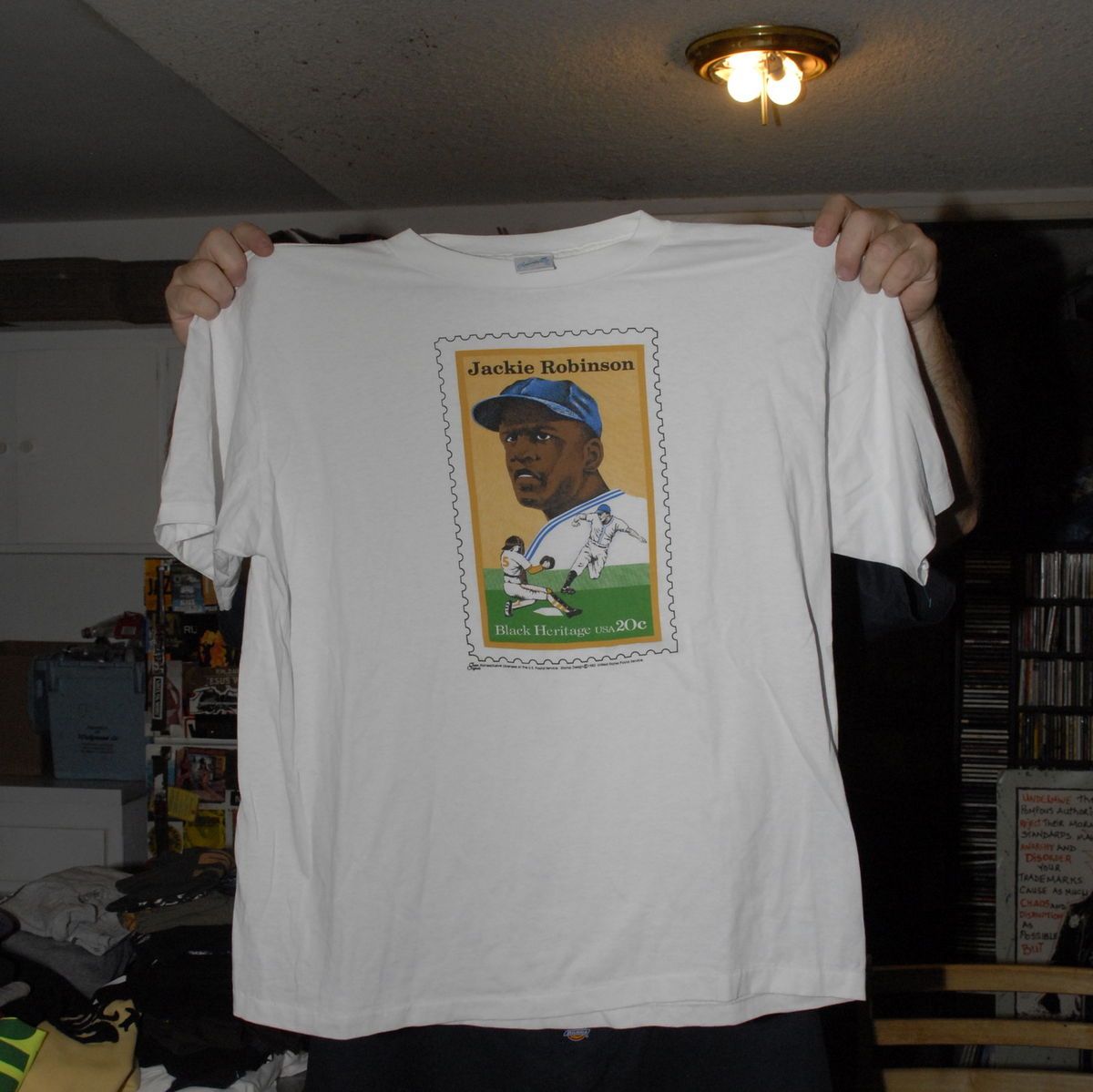 JACKIE ROBINSON POSTAGE STAMP T SHIRT BROOKLYN DODGERS USPS RARE PROMO