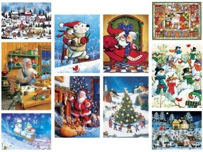Holiday Time 10 in 1 Christmas Puzzles Multi Pack 2010