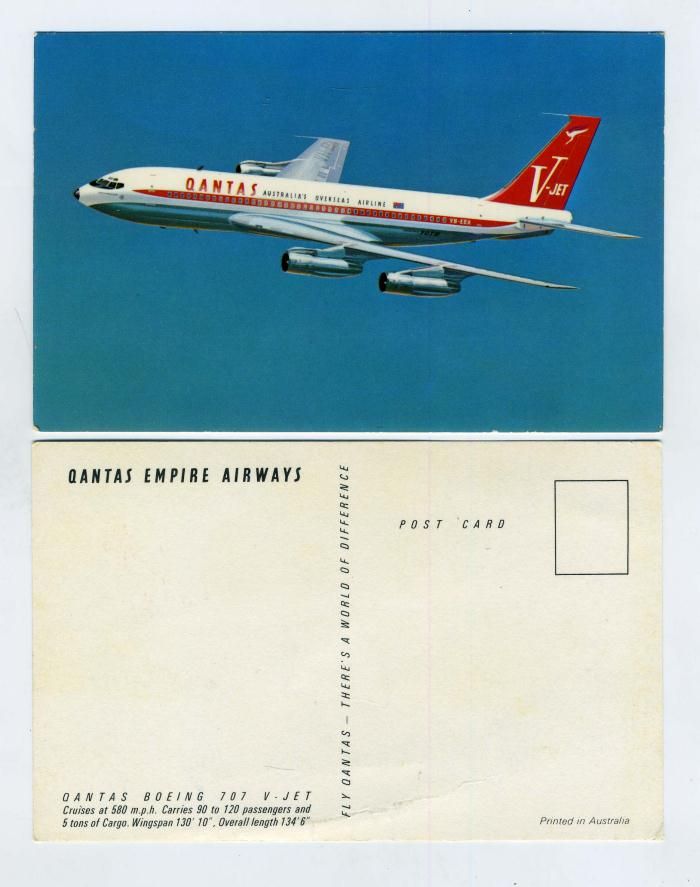 Qantas Empire Airways Boeing V Jet 707 Postcard