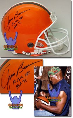 Jim Brown Autographed Cleveland Browns Pro Line Game Helmet w 2