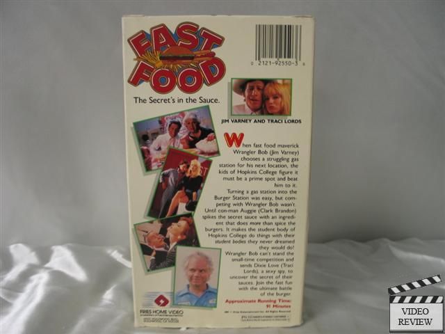Fast Food VHS Jim Varney Traci Lords Clark Brandon 021219255036