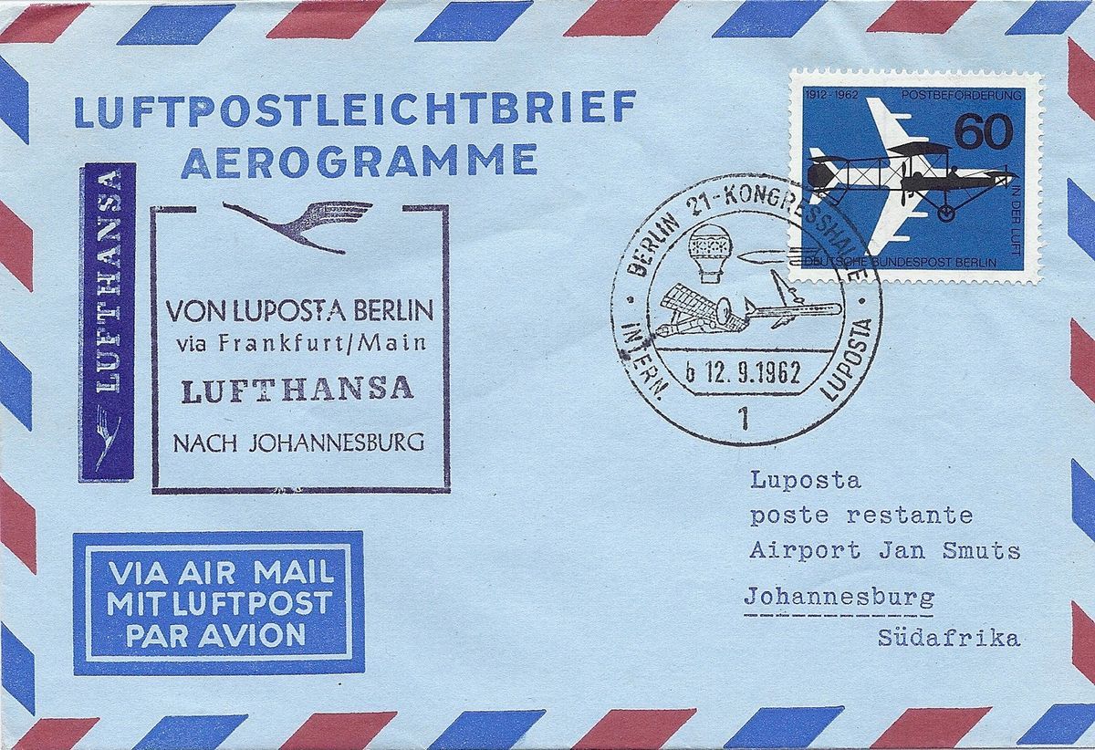 Germany FDC Airmail to Johannesburg South Africa September 12 1962 SC