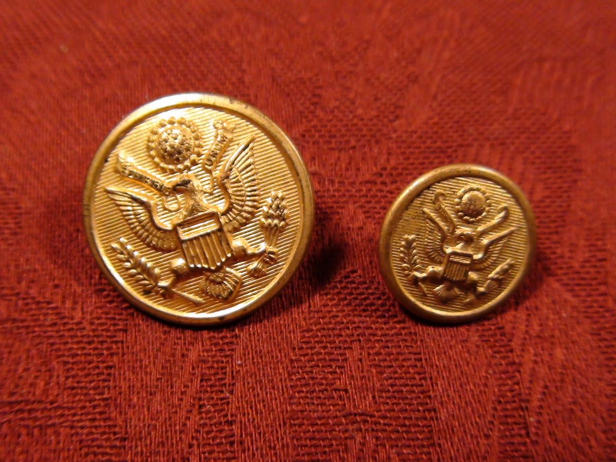 Scarce Lot of 2 Vintage John C L Shabeck Military Insignia Buttons