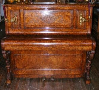 RARE Antique J J Hopkinson London Candle Lit Sconces Lighted Upright Grand Piano  
