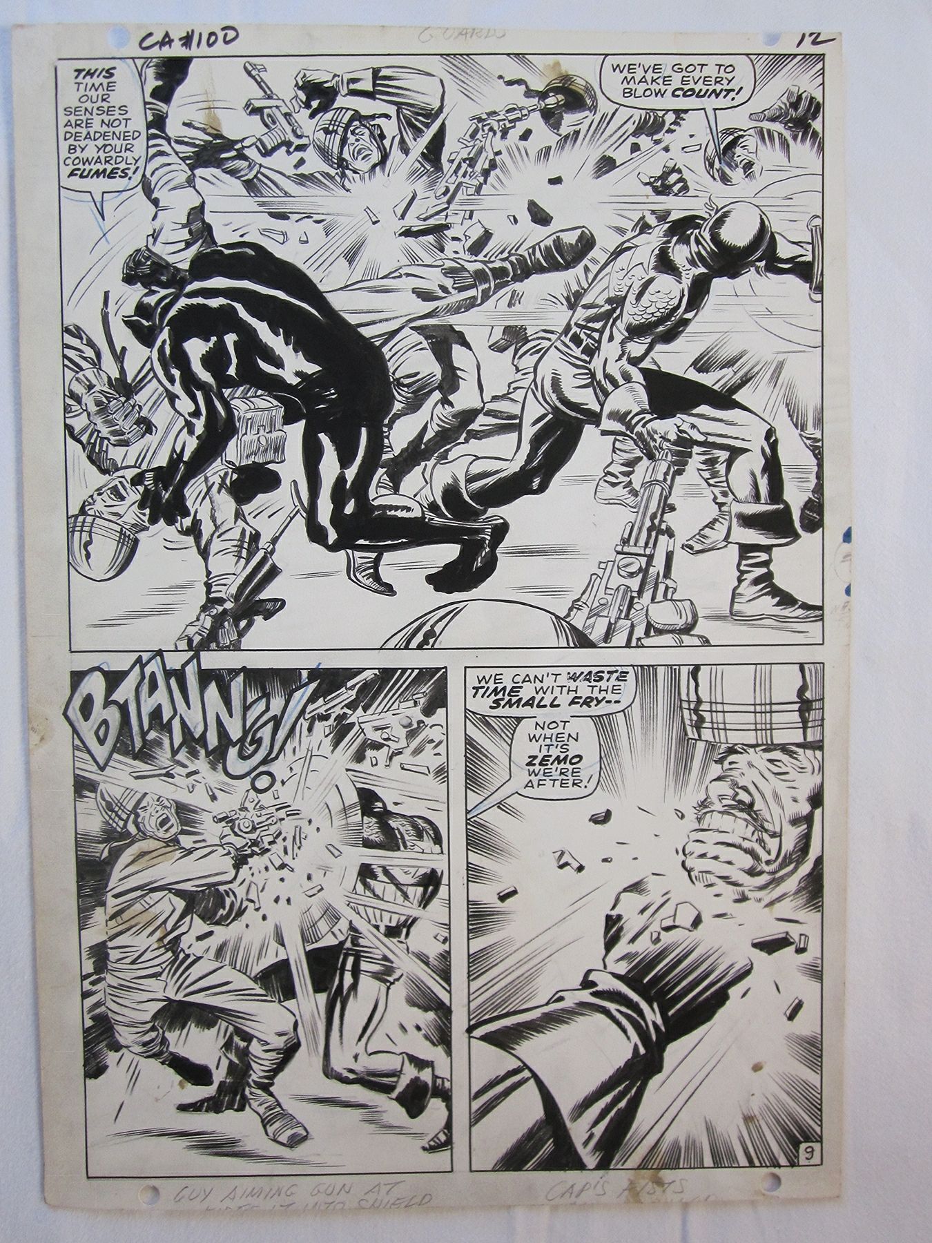 Captain America 100 Jack Kirby Original Art Page Half Splash  