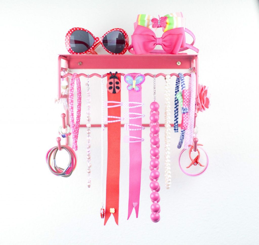 Hair Accessory Holder and Jewelry Organizer Pink