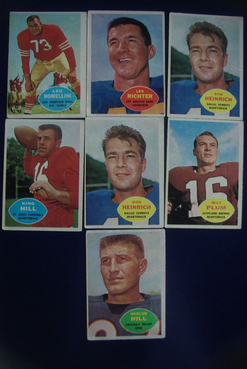 Football 7 Card Lot Very Good Excellent Leo Nomellini King Hill