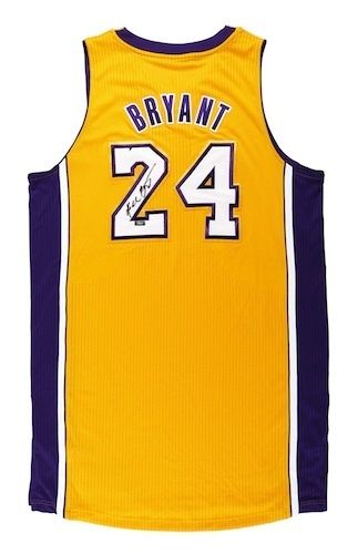 KOBE BRYANT Signed Revolution 30 Pro Cut Authentic Lakers Jersey