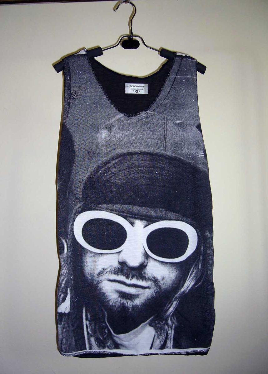 Kurt Cobain Grunge Rock Nirvana Screen Printed Woman Top Tank Tunic