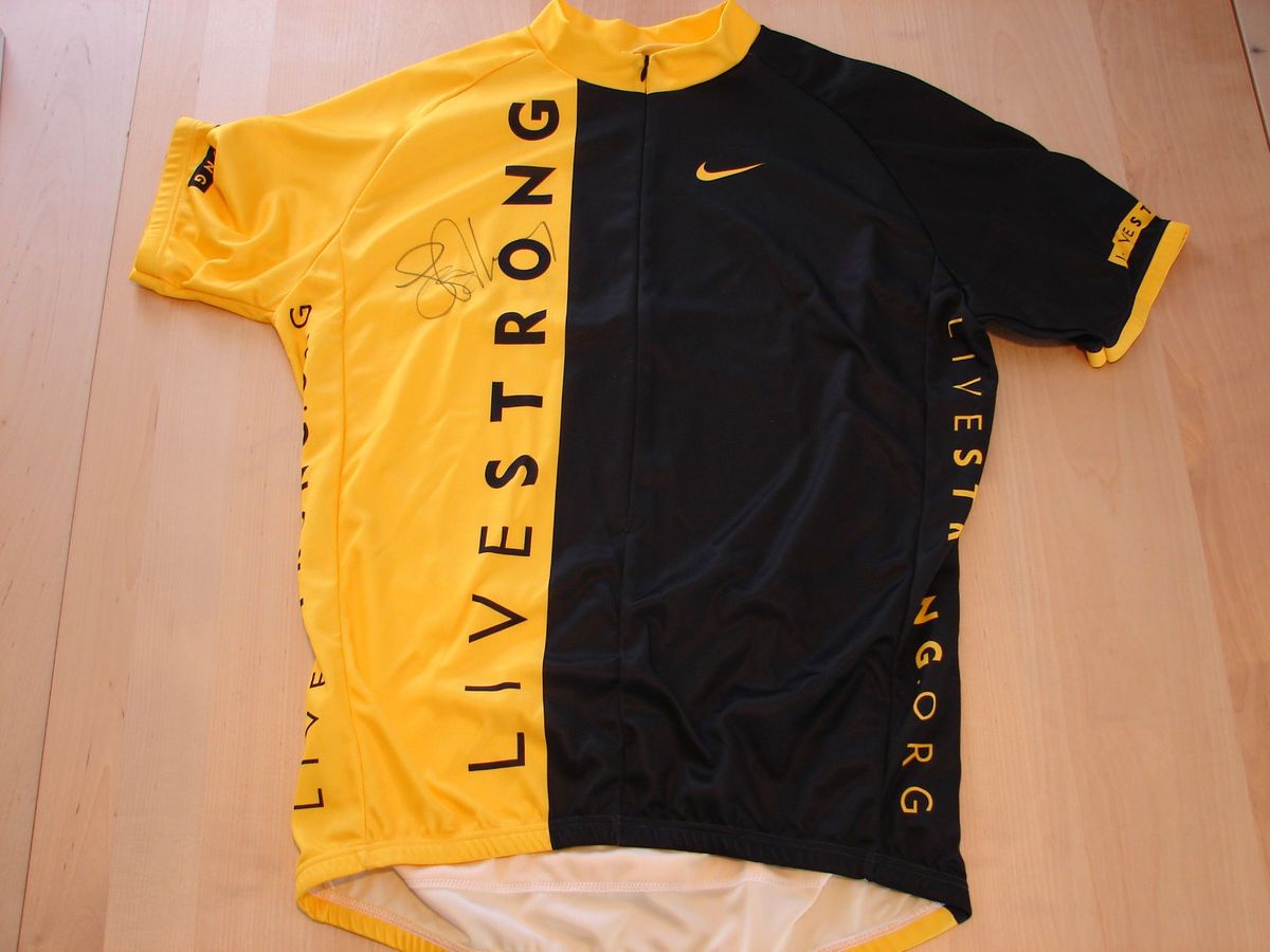 Lance Armstrong Autographed Livestrong Jersey Authenticated