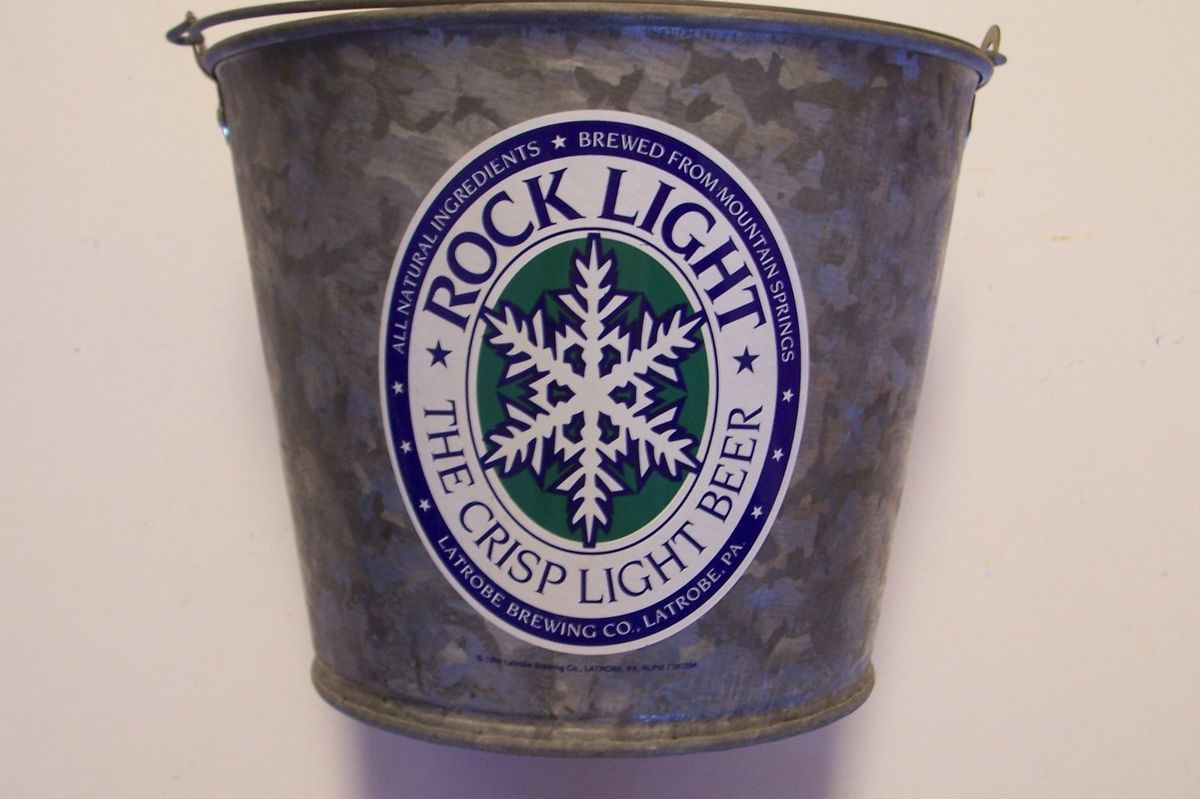 Scarce Rolling Rock Light Galvanized Bucket Latrobe Brewing Co