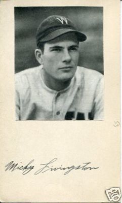 Signed Autograph Index Card Mickey Livingston 1938