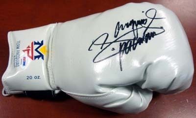 MANNY PACQUIAO AUTOGRAPHED SIGNED WHITE TEAM PACQUIAO BOXING GLOVE PSA