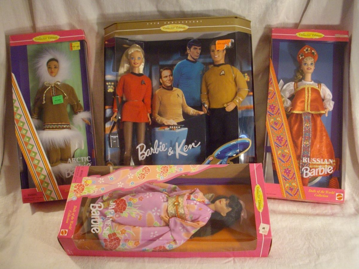 Lot of 4 Collectors Edition Barbies Dolls of The World Barbie Ken