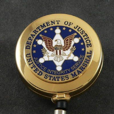 US Marshal USMS Seal Retractable Badge ID Holder Reel