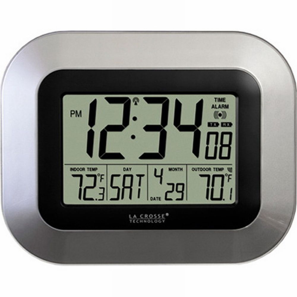 La Crosse Technology Atomic Digital Wall Clock with Date and Indoor