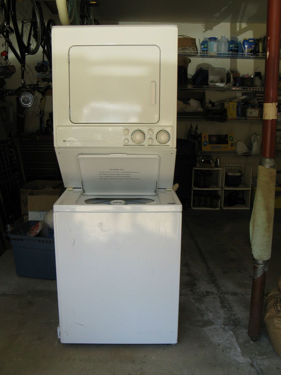 Maytag stackable washer/dryer. Apartment size. Google maytag model