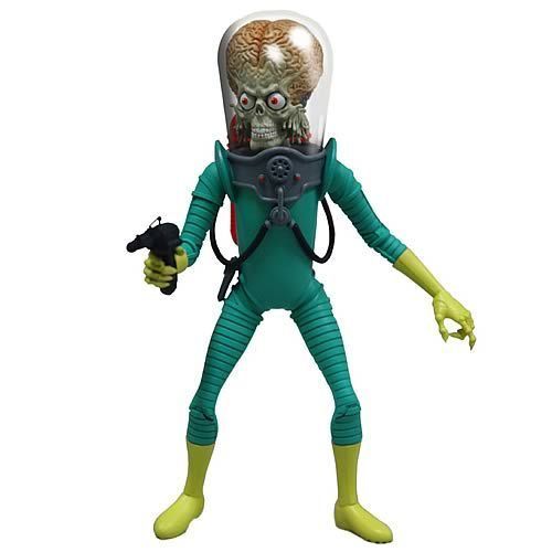 Mars Attacks 6 Action Figure Mezco Martian Soldier Topps Trading Cards