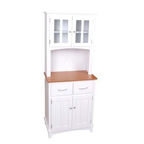 Home Source Brook Microwave Cart in White and Cherry