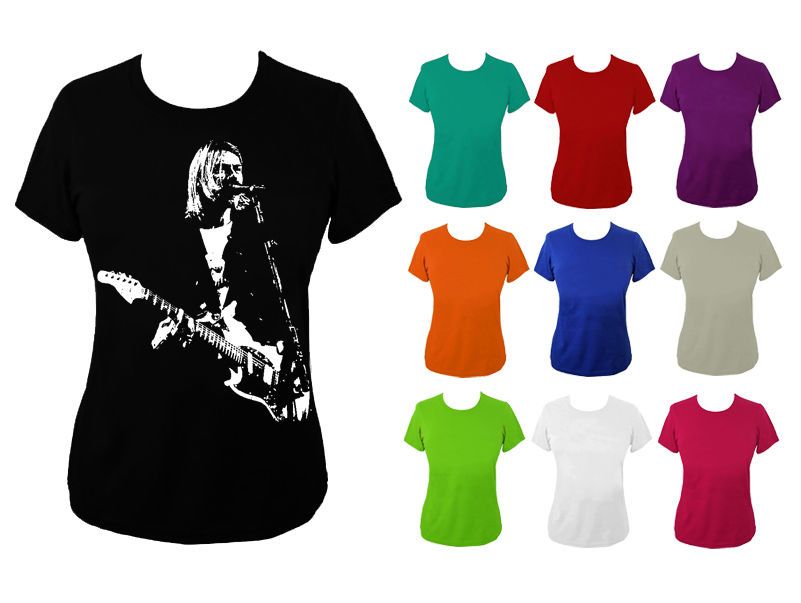 Womens Kurt Cobain Nirvana Rock Icon T shirt UK 6 18