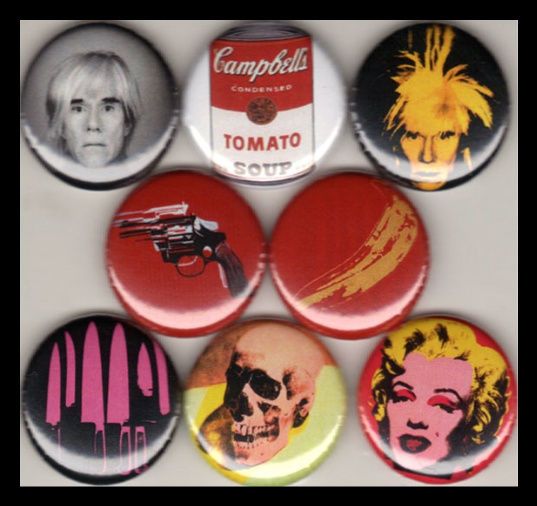 ANDY WARHOL 1 buttons pinback ART 70S NEW YORK CITY