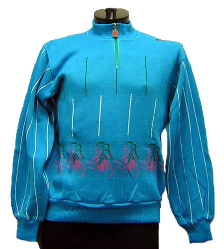 SANTINI Aprica CYCLING SWEATER Turquoise ITALIAN WOOL