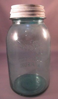 Vintage Ball Jar   Antique Mason Jar w Atlas Metal Lid