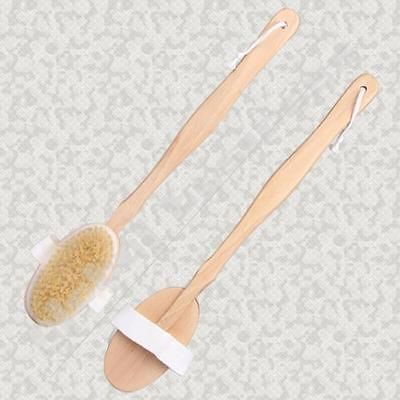 Bath Shower Body Back Wooden Wood Brush Scrab Scrabber