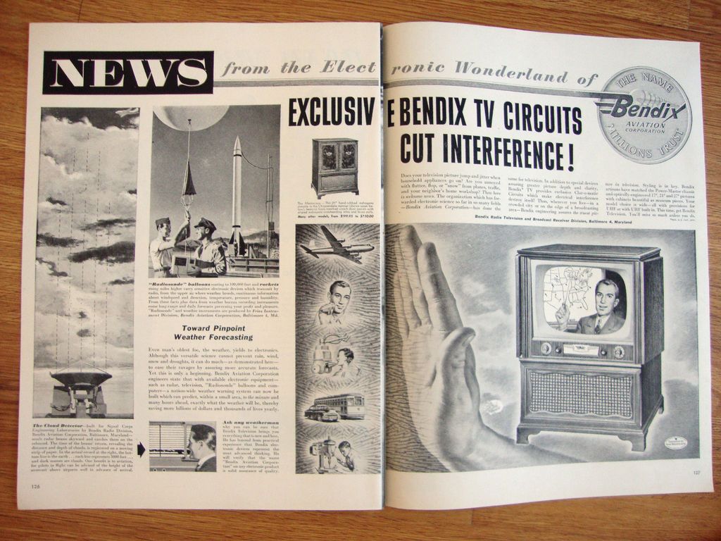 1953 Bendix Aviation Radio TV Television Ad