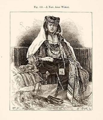 Engraving Nail Arab Woman Berber Dance Biskra Jelfa Costume Jewelry