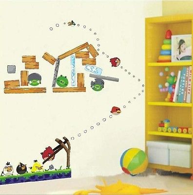 Angry Birds Art Mural Wall Nursery Kids Decal Vinyl Sticker Decals