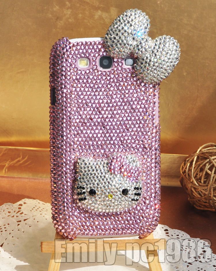 Bling Hello Kitty Bow Swarovski Crystal Case Cover For Samsung Galaxy