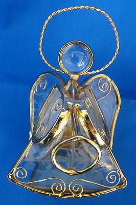 Newly listed Crystal Angel with Gold Trim Candle Holder