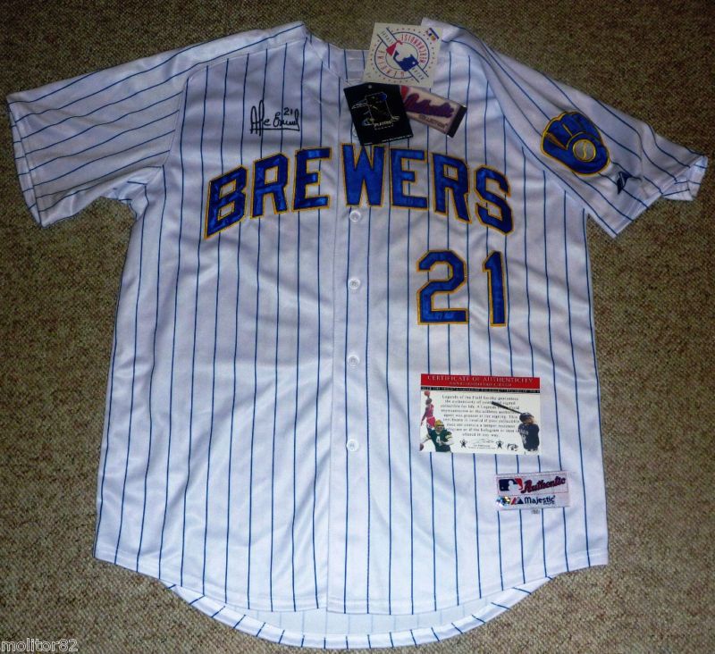 KC ROYALS ALCIDES ESCOBAR AUTOGRAPHED MILWAUKEE BREWERS AUTHENTIC MLB