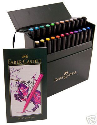 Faber Castell 24 Pitt Artist Pen Markers Brush Tip Pigmented Drawing