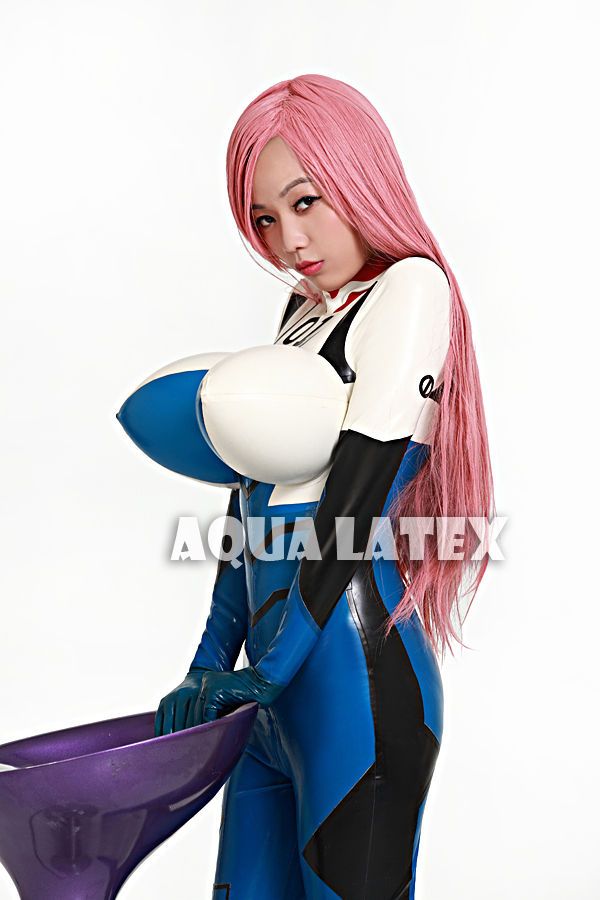 Cosplay Battle Armor Latex Cat Suits with Inflatable Breasts