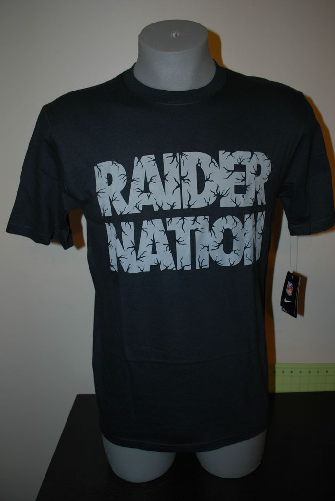 New LA Oakland Raiders Raider Nation Nike NFL Football Tee T shirt