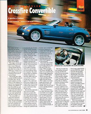 2005 Chrysler Crossfire Convertible   First Drive   Classic Article