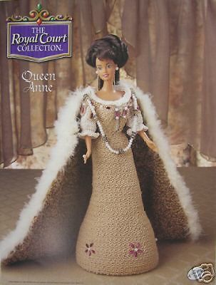 Attic Barbie Fashion Bed Doll Crochet Pattern Royal Court Queen Anne