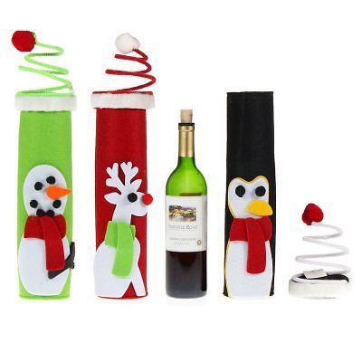 Holiday Wine Bottle Gift Boxes Reusable Snowman Penguin Reindeer